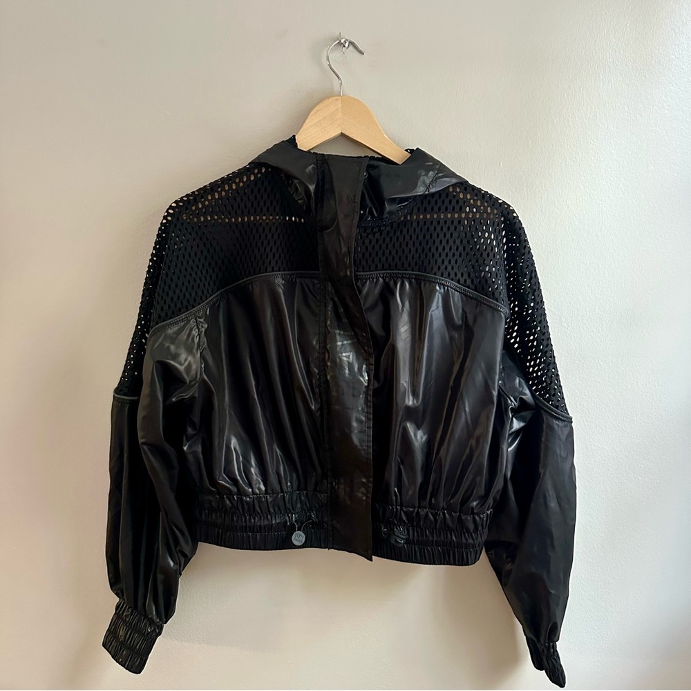 IVY PARK Black Mesh Bomber Jacket, Small - Picture 2 of 8